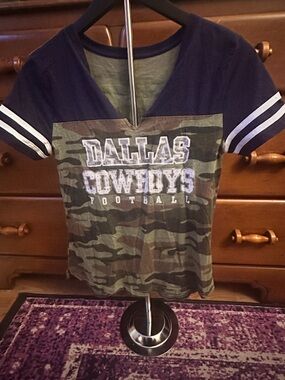 NFL Dallas Cowboys Ladies' Camo Tee - Green & Blue